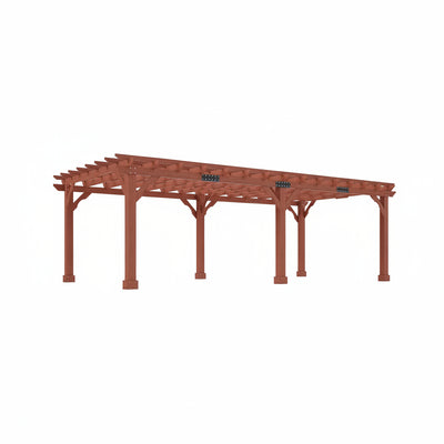 Cedar Pergola Built for Outdoor Living, Trellis Roof Design, Heavy-Duty Frame, 100 MPH Wind Rated