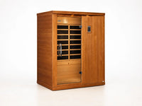 Infrared Home Sauna Built for Daily Wellness, 3 Person Capacity, Canadian Hemlock, Ultra Low EMF Carbon Panels — Studio Shot